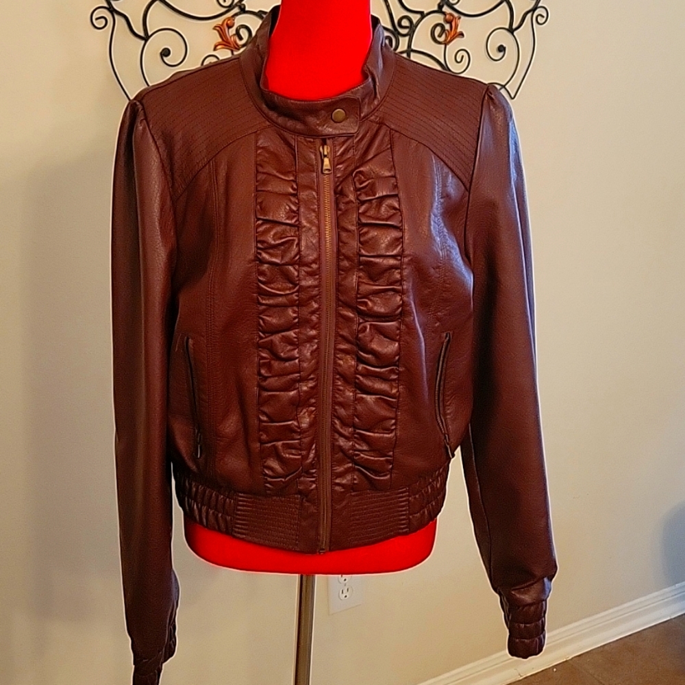 Burgundy Crop Jacket